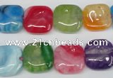 CAG5636 15 inches 14*14mm square dragon veins agate beads