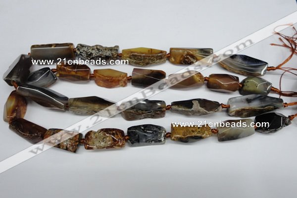 CAG5637 15 inches 13*20mm - 15*35mm faceted nuggets agate beads