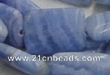 CAG565 16 inches 22*30mm rectangle blue agate beads wholesale