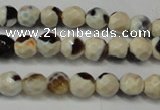 CAG5650 15 inches 4mm faceted round fire crackle agate beads