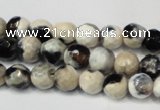 CAG5665 15 inches 6mm faceted round fire crackle agate beads