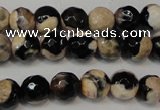 CAG5666 15 inches 6mm faceted round fire crackle agate beads