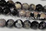 CAG5668 15 inches 6mm faceted round fire crackle agate beads