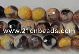 CAG5671 15 inches 6mm faceted round fire crackle agate beads