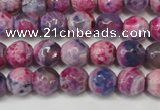 CAG5674 15 inches 6mm faceted round fire crackle agate beads