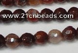 CAG5676 15 inches 6mm faceted round fire crackle agate beads