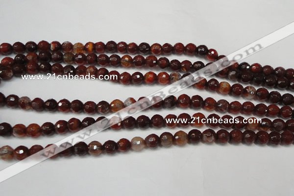 CAG5676 15 inches 6mm faceted round fire crackle agate beads