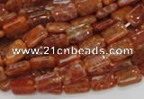 CAG568 15.5 inches 8*10mm rectangle natural fire agate beads