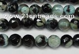 CAG5685 15 inches 8mm faceted round fire crackle agate beads