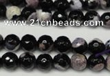 CAG5686 15 inches 8mm faceted round fire crackle agate beads