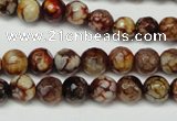 CAG5691 15 inches 8mm faceted round fire crackle agate beads