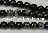 CAG5693 15 inches 8mm faceted round fire crackle agate beads