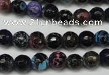 CAG5694 15 inches 8mm faceted round fire crackle agate beads