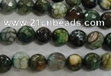 CAG5695 15 inches 8mm faceted round fire crackle agate beads