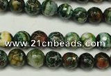 CAG5696 15 inches 8mm faceted round fire crackle agate beads