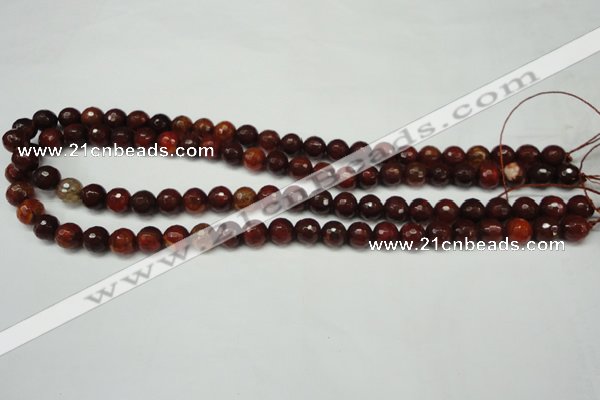 CAG5699 15 inches 8mm faceted round fire crackle agate beads