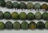 CAG5702 15 inches 8mm faceted round fire crackle agate beads