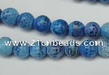 CAG5703 15 inches 8mm faceted round fire crackle agate beads