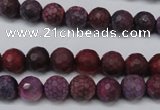 CAG5704 15 inches 8mm faceted round fire crackle agate beads