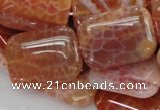 CAG571 15.5 inches 30*40mm rectangle natural fire agate beads