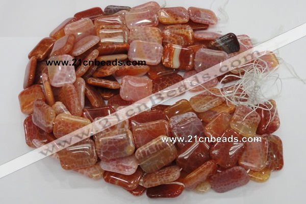 CAG571 15.5 inches 30*40mm rectangle natural fire agate beads