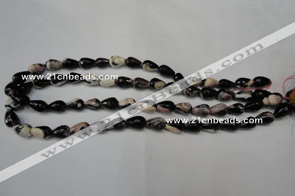 CAG5711 15 inches 8*12mm faceted teardrop fire crackle agate beads