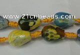 CAG5716 15 inches 10*14mm faceted teardrop fire crackle agate beads