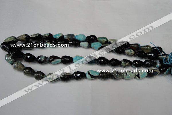 CAG5717 15 inches 10*14mm faceted teardrop fire crackle agate beads