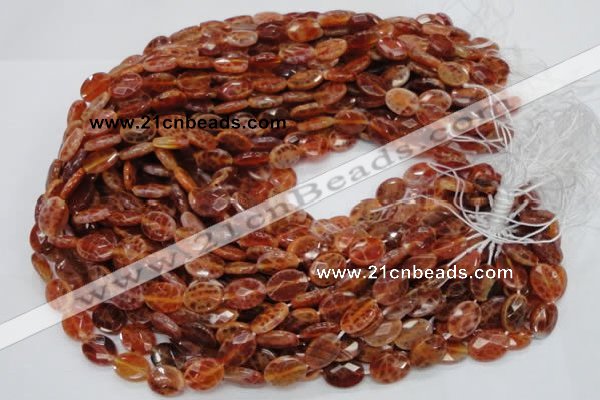 CAG572 15.5 inches 8*10mm faceted oval natural fire agate beads