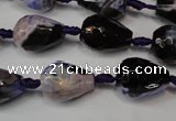 CAG5720 15 inches 12*16mm faceted teardrop fire crackle agate beads