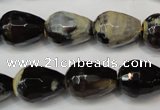 CAG5724 15 inches 12*16mm faceted teardrop fire crackle agate beads