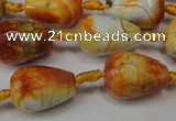 CAG5726 15 inches 13*18mm faceted teardrop fire crackle agate beads