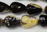 CAG5728 15 inches 13*18mm faceted teardrop fire crackle agate beads