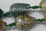 CAG5731 15 inches 15*20mm faceted teardrop fire crackle agate beads