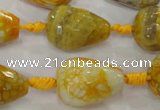 CAG5733 15 inches 15*20mm faceted teardrop fire crackle agate beads