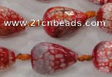 CAG5734 15 inches 15*20mm faceted teardrop fire crackle agate beads