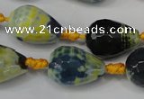 CAG5739 15 inches 15*20mm faceted teardrop fire crackle agate beads