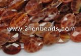 CAG574 15.5 inches 12*16mm faceted oval natural fire agate beads