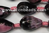 CAG5740 15 inches 15*20mm faceted teardrop fire crackle agate beads