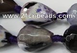 CAG5743 15 inches 15*20mm faceted teardrop fire crackle agate beads