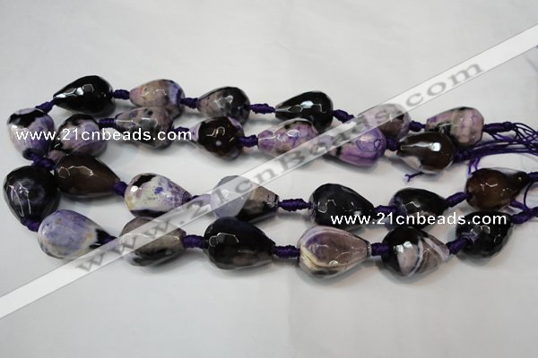 CAG5743 15 inches 15*20mm faceted teardrop fire crackle agate beads