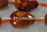 CAG5749 15 inches 18*25mm faceted teardrop fire crackle agate beads