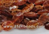 CAG575 15.5 inches 15*20mm faceted oval natural fire agate beads