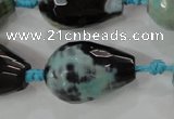 CAG5752 15 inches 18*25mm faceted teardrop fire crackle agate beads