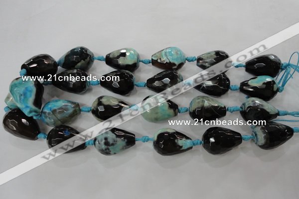 CAG5752 15 inches 18*25mm faceted teardrop fire crackle agate beads