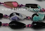 CAG5757 15 inches 10*20mm faceted teardrop fire crackle agate beads