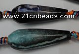 CAG5764 15 inches 12*35mm faceted teardrop fire crackle agate beads