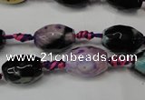 CAG5775 15 inches 10*14mm faceted rice fire crackle agate beads