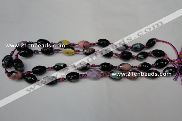 CAG5775 15 inches 10*14mm faceted rice fire crackle agate beads