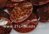 CAG578 15.5 inches 30*40mm faceted oval natural fire agate beads